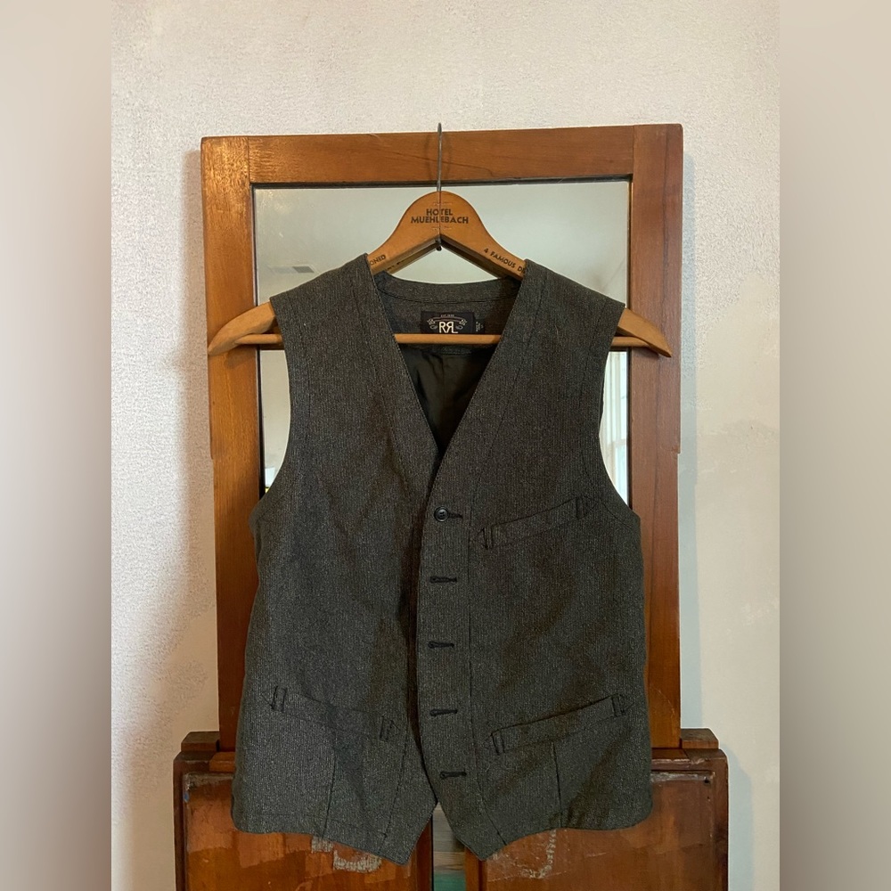 RRL grey vest, perfect condition
